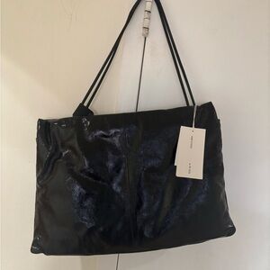H&M Studio Patent Leather Black Tote Bag